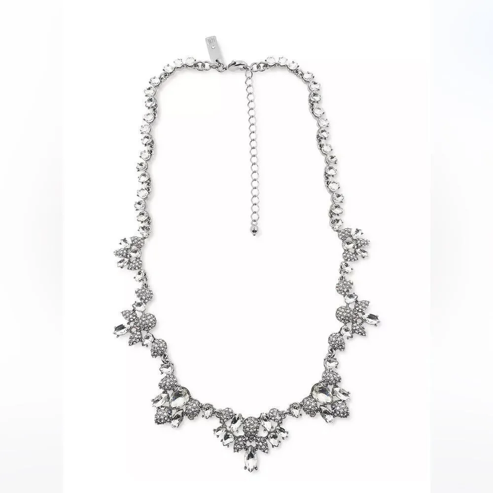 NWT INC INTERNATIONAL CONCEPTS Silver-Tone Crystal Teardrop Statement Necklace